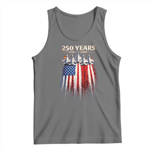 250 Years Anniversary Tank Top Usa American Flag 1776 2026 Patriotic Independence Day 4th July TS10 Black Heather Print Your Wear