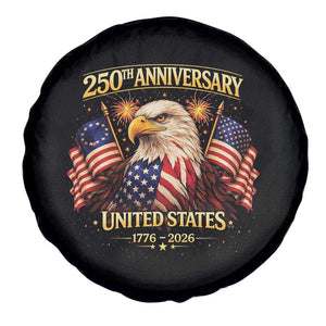 250th Anniversary Spare Tire Cover United States 250 Years Birthday 1776 2026 Eagle USA Flag TS10 Print Your Wear