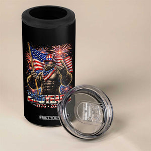 Bigfoot 250th Anniversary 4 in 1 Can Cooler Tumbler USA Independence 250 Years Of Freedom 1776 2026 Patriotic Flag TS10 Print Your Wear