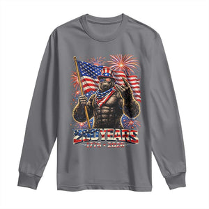 Bigfoot 250th Anniversary Long Sleeve Shirt USA Independence 250 Years Of Freedom 1776 2026 Patriotic Flag TS10 Charcoal Print Your Wear