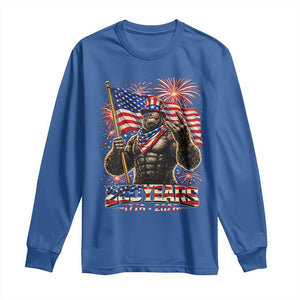Bigfoot 250th Anniversary Long Sleeve Shirt USA Independence 250 Years Of Freedom 1776 2026 Patriotic Flag TS10 Royal Blue Print Your Wear