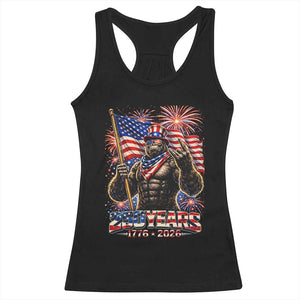 Bigfoot 250th Anniversary Racerback Tank Top USA Independence 250 Years Of Freedom 1776 2026 Patriotic Flag TS10 Black Print Your Wear
