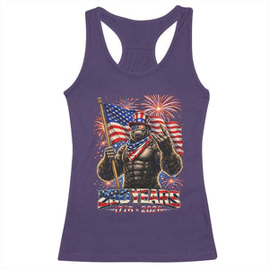 Bigfoot 250th Anniversary Racerback Tank Top USA Independence 250 Years Of Freedom 1776 2026 Patriotic Flag TS10 Purple Print Your Wear