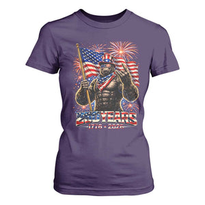 Bigfoot 250th Anniversary T Shirt For Women USA Independence 250 Years Of Freedom 1776 2026 Patriotic Flag TS10 Purple Print Your Wear