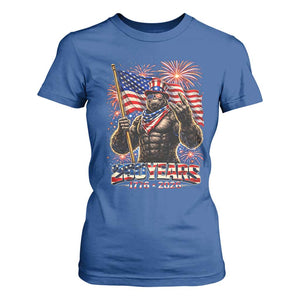 Bigfoot 250th Anniversary T Shirt For Women USA Independence 250 Years Of Freedom 1776 2026 Patriotic Flag TS10 Royal Blue Print Your Wear