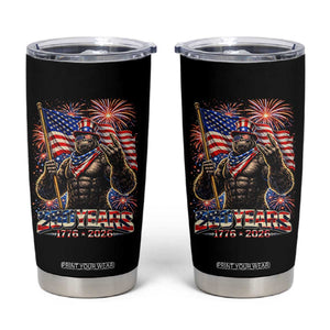 Bigfoot 250th Anniversary Tumbler Cup USA Independence 250 Years Of Freedom 1776 2026 Patriotic Flag TS10 Black Print Your Wear