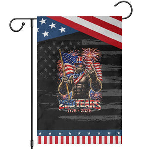 Bigfoot 250th Anniversary Patriotic Garden Flag USA Independence 250 Years Of Freedom 1776 2026 Patriotic Flag TS10 Distressed Black Blue Print Your Wear