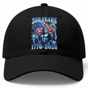 Bigfoot 250th Anniversary America Baseball Cap 250 Years Of Freedom 4th July 1776 2026 Patriotic Flag TS10 Print Your Wear