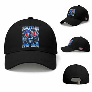 Bigfoot 250th Anniversary America Baseball Cap 250 Years Of Freedom 4th July 1776 2026 Patriotic Flag TS10 Baseball Cap Universal Fit Black Print Your Wear