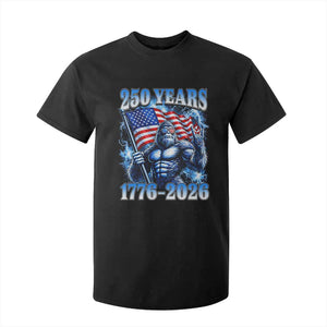 Bigfoot 250th Anniversary America T Shirt For Kid 250 Years Of Freedom 4th July 1776 2026 Patriotic Flag TS10 Black Print Your Wear