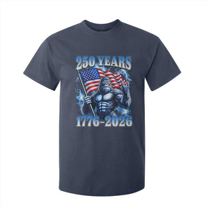 Bigfoot 250th Anniversary America T Shirt For Kid 250 Years Of Freedom 4th July 1776 2026 Patriotic Flag TS10 Navy Print Your Wear