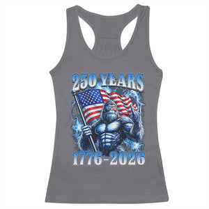 Bigfoot 250th Anniversary America Racerback Tank Top 250 Years Of Freedom 4th July 1776 2026 Patriotic Flag TS10 Charcoal Print Your Wear