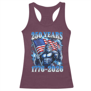 Bigfoot 250th Anniversary America Racerback Tank Top 250 Years Of Freedom 4th July 1776 2026 Patriotic Flag TS10 Maroon Print Your Wear