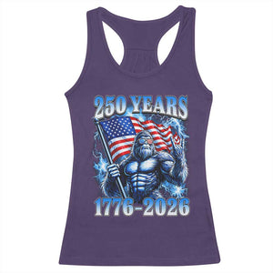 Bigfoot 250th Anniversary America Racerback Tank Top 250 Years Of Freedom 4th July 1776 2026 Patriotic Flag TS10 Purple Print Your Wear