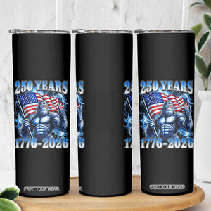 Bigfoot 250th Anniversary America Skinny Tumbler 250 Years Of Freedom 4th July 1776 2026 Patriotic Flag TS10 Print Your Wear
