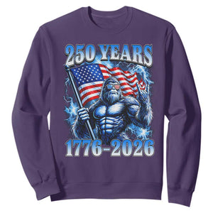 Bigfoot 250th Anniversary America Sweatshirt 250 Years Of Freedom 4th July 1776 2026 Patriotic Flag TS10 Purple Print Your Wear