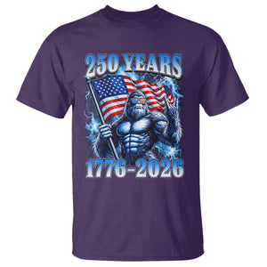 Bigfoot 250th Anniversary America T Shirt 250 Years Of Freedom 4th July 1776 2026 Patriotic Flag TS10 Purple Print Your Wear