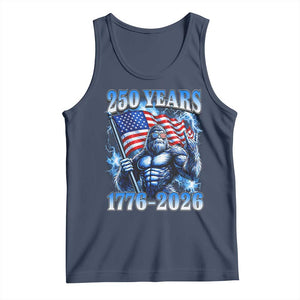 Bigfoot 250th Anniversary America Tank Top 250 Years Of Freedom 4th July 1776 2026 Patriotic Flag TS10 Navy Print Your Wear