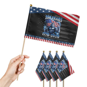 Bigfoot 250th Anniversary America Patriotic Handheld Flag 250 Years Of Freedom 4th July 1776 2026 Flag TS10 Print Your Wear