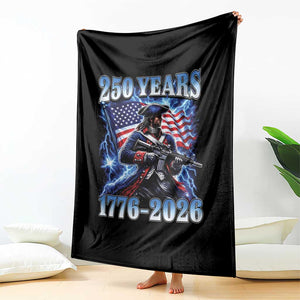 250th Anniversary Yankee Spirit Throw Blanket 1776 2026 Patriotic Tactical Minuteman US Flag TS10 Print Your Wear
