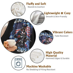 250th Anniversary Yankee Spirit Throw Blanket 1776 2026 Patriotic Tactical Minuteman US Flag TS10 Print Your Wear