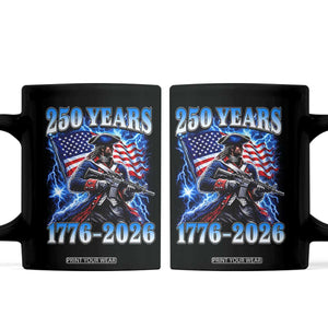 250th Anniversary Yankee Spirit Coffee Mug 1776 2026 Patriotic Tactical Minuteman US Flag TS10 Black Print Your Wear
