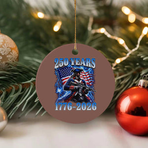 250th Anniversary Yankee Spirit Ceramic Ornament 1776 2026 Patriotic Tactical Minuteman US Flag TS10 1pc Mocha Print Your Wear