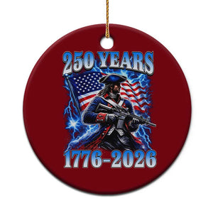 250th Anniversary Yankee Spirit Ceramic Ornament 1776 2026 Patriotic Tactical Minuteman US Flag TS10 1pc Red Print Your Wear