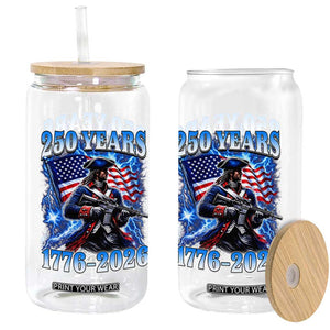 250th Anniversary Yankee Spirit Glass Can 1776 2026 Patriotic Tactical Minuteman US Flag TS10 Print Your Wear