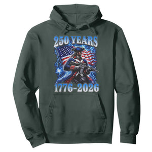 250th Anniversary Yankee Spirit Hoodie 1776 2026 Patriotic Tactical Minuteman US Flag TS10 Dark Forest Green Print Your Wear