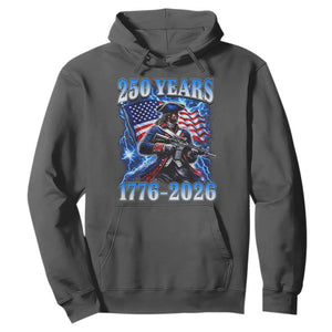 250th Anniversary Yankee Spirit Hoodie 1776 2026 Patriotic Tactical Minuteman US Flag TS10 Dark Heather Print Your Wear