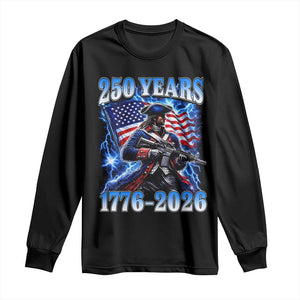250th Anniversary Yankee Spirit Long Sleeve Shirt 1776 2026 Patriotic Tactical Minuteman US Flag TS10 Black Print Your Wear