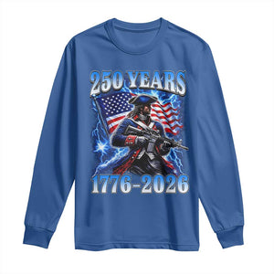 250th Anniversary Yankee Spirit Long Sleeve Shirt 1776 2026 Patriotic Tactical Minuteman US Flag TS10 Royal Blue Print Your Wear