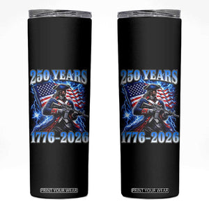 250th Anniversary Yankee Spirit Skinny Tumbler 1776 2026 Patriotic Tactical Minuteman US Flag TS10 Black Print Your Wear
