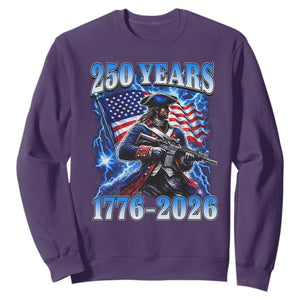 250th Anniversary Yankee Spirit Sweatshirt 1776 2026 Patriotic Tactical Minuteman US Flag TS10 Purple Print Your Wear