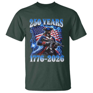 250th Anniversary Yankee Spirit T Shirt 1776 2026 Patriotic Tactical Minuteman US Flag TS10 Dark Forest Green Print Your Wear