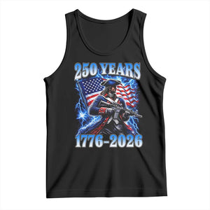250th Anniversary Yankee Spirit Tank Top 1776 2026 Patriotic Tactical Minuteman US Flag TS10 Black Print Your Wear