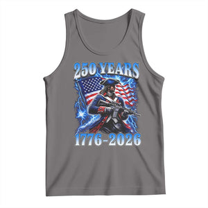 250th Anniversary Yankee Spirit Tank Top 1776 2026 Patriotic Tactical Minuteman US Flag TS10 Deep Heather Print Your Wear