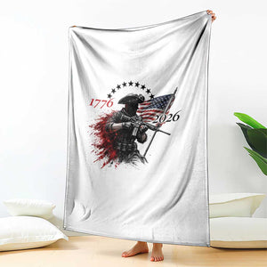 250 Years Anniversary Yankee Spirit Throw Blanket 1776 2026 Patriotic Tactical Minuteman Independence Day 4th July US Flag TS10 Print Your Wear