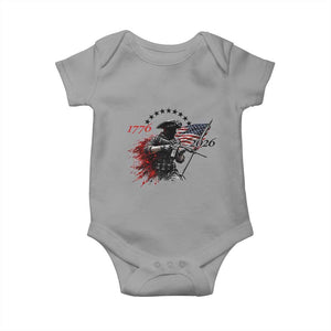 250 Years Anniversary Yankee Spirit Baby Onesie 1776 2026 Patriotic Tactical Minuteman Independence Day 4th July US Flag TS10 Sport Gray Print Your Wear