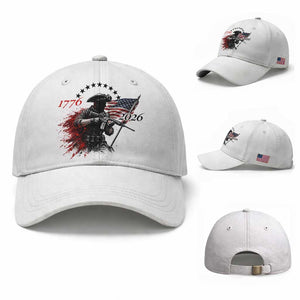 250 Years Anniversary Yankee Spirit Baseball Cap 1776 2026 Patriotic Tactical Minuteman Independence Day 4th July US Flag TS10 Baseball Cap Universal Fit White Print Your Wear