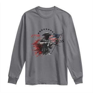 250 Years Anniversary Yankee Spirit Long Sleeve Shirt 1776 2026 Patriotic Tactical Minuteman Independence Day 4th July US Flag TS10 Charcoal Print Your Wear