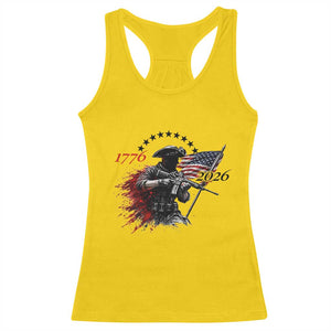 250 Years Anniversary Yankee Spirit Racerback Tank Top 1776 2026 Patriotic Tactical Minuteman Independence Day 4th July US Flag TS10 Daisy Print Your Wear