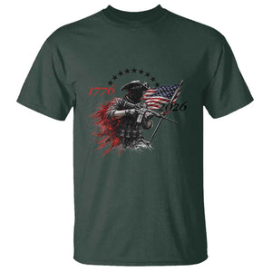 250 Years Anniversary Yankee Spirit T Shirt 1776 2026 Patriotic Tactical Minuteman Independence Day 4th July US Flag TS10 Dark Forest Green Print Your Wear