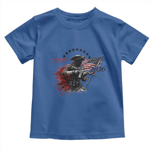 250 Years Anniversary Yankee Spirit Toddler T Shirt 1776 2026 Patriotic Tactical Minuteman Independence Day 4th July US Flag TS10 Royal Blue Print Your Wear