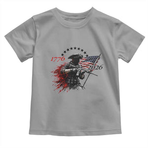 250 Years Anniversary Yankee Spirit Toddler T Shirt 1776 2026 Patriotic Tactical Minuteman Independence Day 4th July US Flag TS10 Sport Gray Print Your Wear