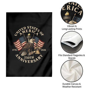 USA 250th Anniversary Garden Flag Vintage Eagle US Flag Independence Day 4th July Patriotic TS10 Print Your Wear