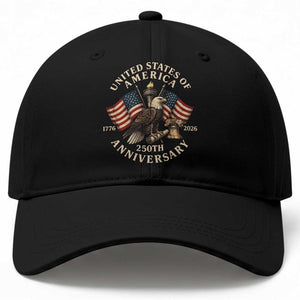 USA 250th Anniversary Baseball Cap Vintage Eagle US Flag Independence Day 4th July Patriotic TS10 Print Your Wear