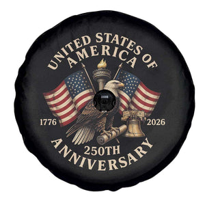 USA 250th Anniversary Spare Tire Cover Vintage Eagle US Flag Independence Day 4th July Patriotic TS10 Print Your Wear