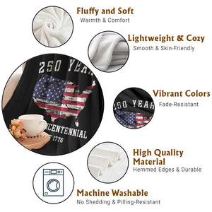USA 250th Anniversary Throw Blanket United States Semiquincentennial 1776 2026 Patriotic Independence Day TS10 Print Your Wear